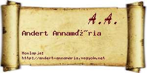 Andert Annamária névjegykártya